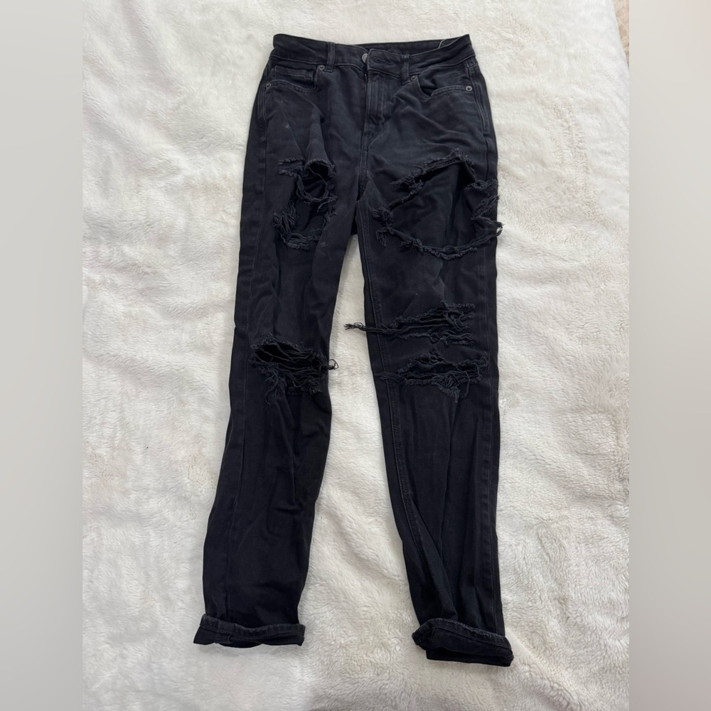 American Eagle Outfitters Black Distressed Jeans